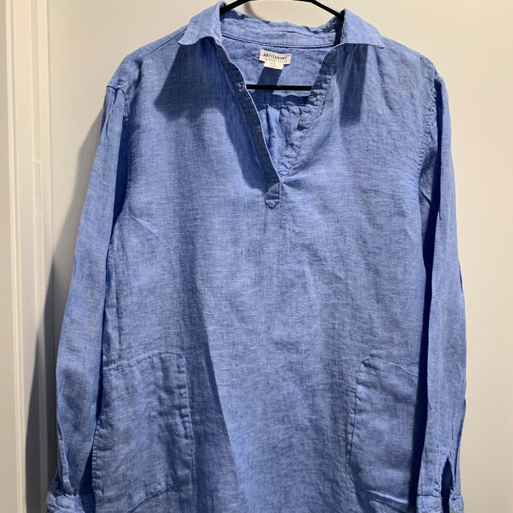 Blue Linen Beach Tunic